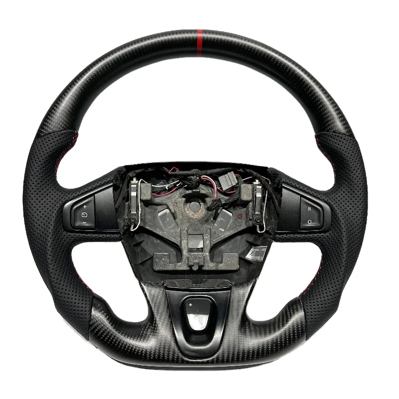 

Most Popular Black Carbon Fiber Perforated Leather Sports Classic Style For Renault Megane 3 Megane RS Car Steering Wheel