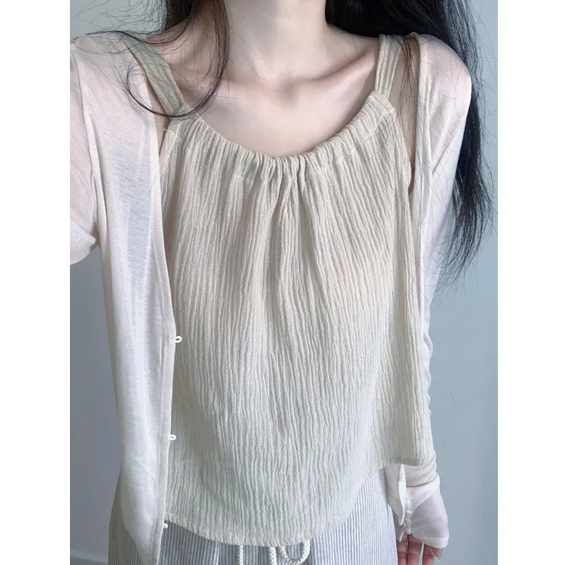 

Ultra Comfortable Lazy Sle Open Cardigan Loose Long Sve Sun Protection Outerwear Pure Color Versatile Air Conditi...