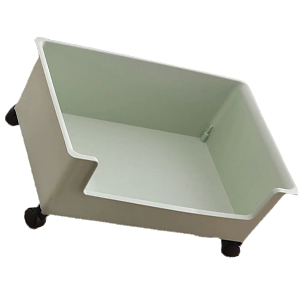 Movable Student Classroom Book Box with Pulleys Storage Case Wheels Container Crate Bookcase Books Organizer Bin