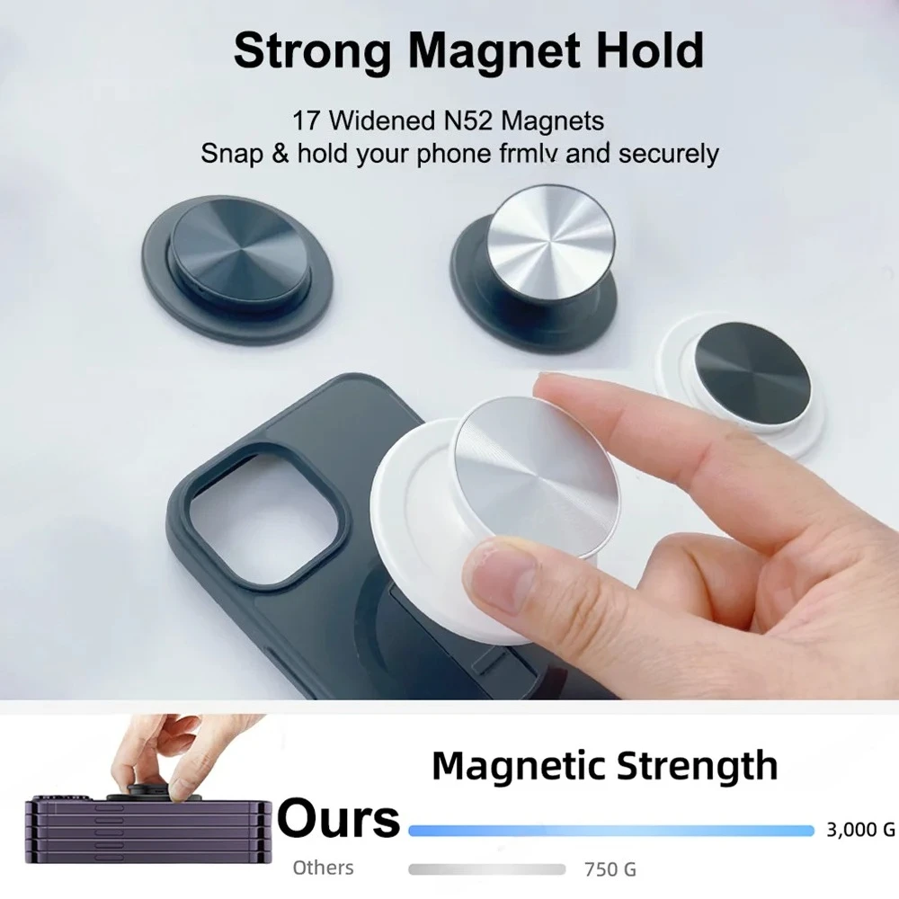 المغناطيسي طوي الهاتف قبضة حامل لسامسونج جبل المقبس جيب ل Magsafe آيفون 17 N52 المغناطيس البنصر توسيع الوقوف