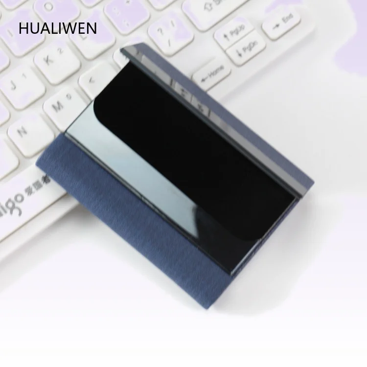 Business Card Holder for Men Metal Black Titanium Stainless Steel Creative Portable Case