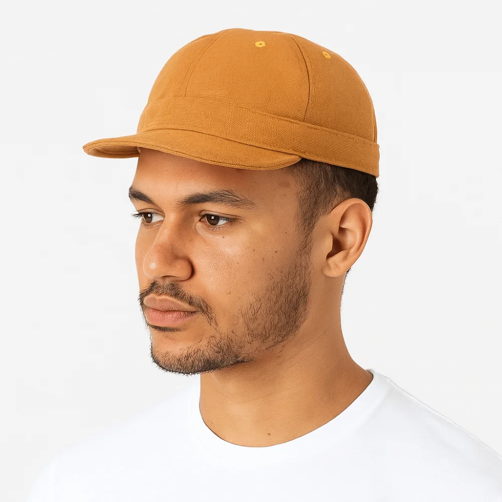 

Fashion Solid Color Short Brim Baseball Cap Canvas Cotton Sun Hat Sunscreen Flat Brim Peaked Cap Outdoor