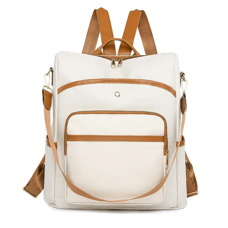 الجملة حقيبة ظهر نسائية عادية ذات سعة كبيرة بسيطة بلون حقيبة سفر مقاومة للماء للسيدات للاستخدام اليومي وفي الهواء الطلق #6