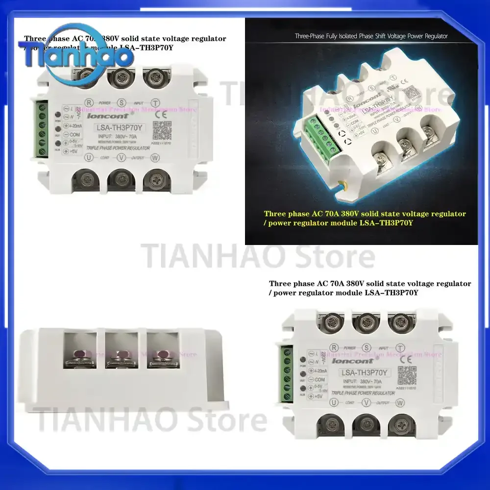 Three Phase AC 380V 70A Solid State Voltage Regulator Fully Isolated Power Regulator Module for LSA-TH3P70Y