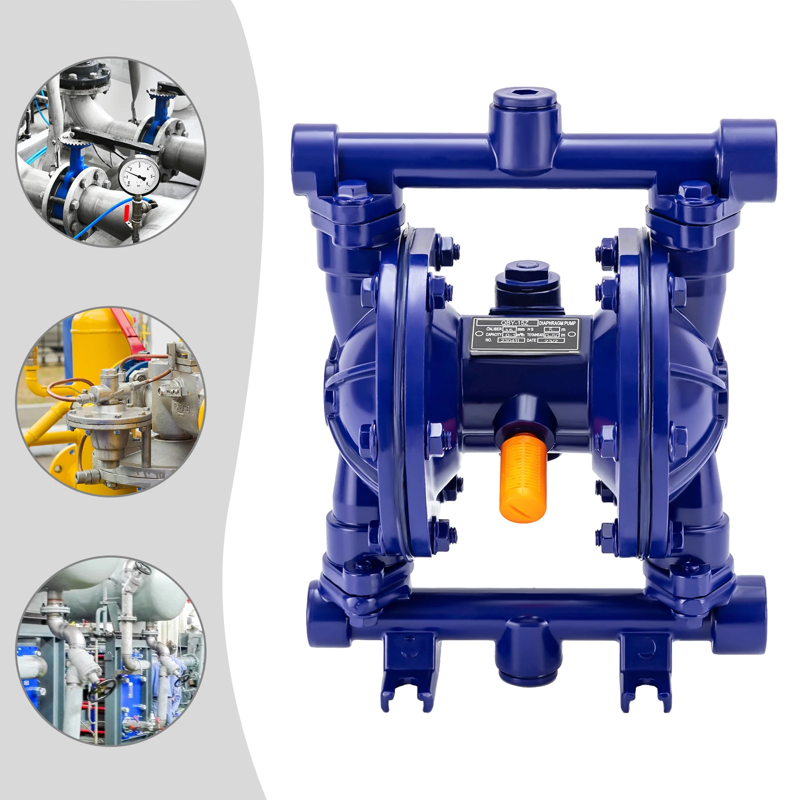 Diaphragm Pump Air-Operated Diaphragm Pump Pneumatic Double Diaphragm Pump Blue Cast Iron