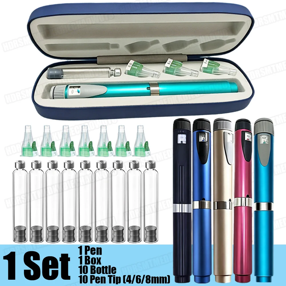 再利用可能な注射ペン-3ml-カートリッジ-空カセットボトル-4-6-8mm-ニードル-ケースキット付き-精密投薬-インスリンペン-多用途