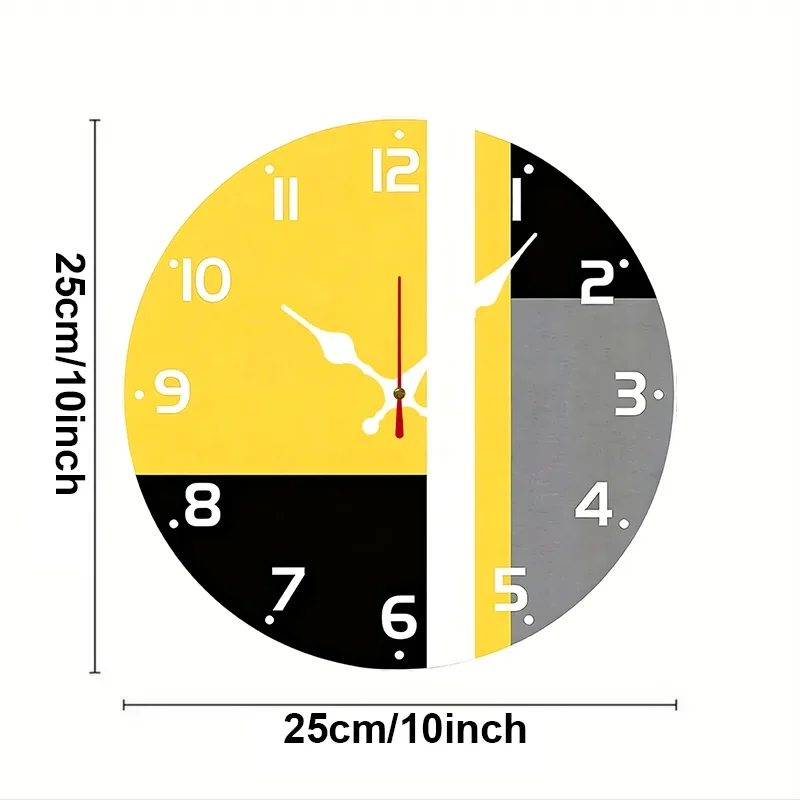 Sleek & Stylish Wooden Round Silent Hanging Wall Clock, Suitable For Living Room, Office, Study Room, Bedroom, Home Decoration