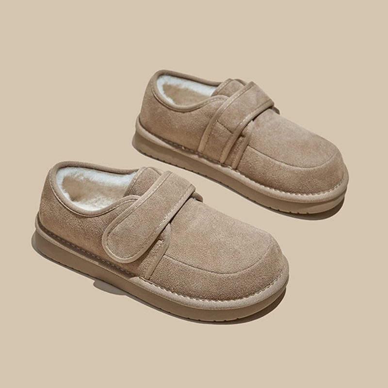 AIYUQI 2025 جديد المرأة أحذية الثلوج شقة سوليد الشتاء الدفء النساء أحذية قطنية كبيرة الحجم الفيلكرو أحذية نسائية #6