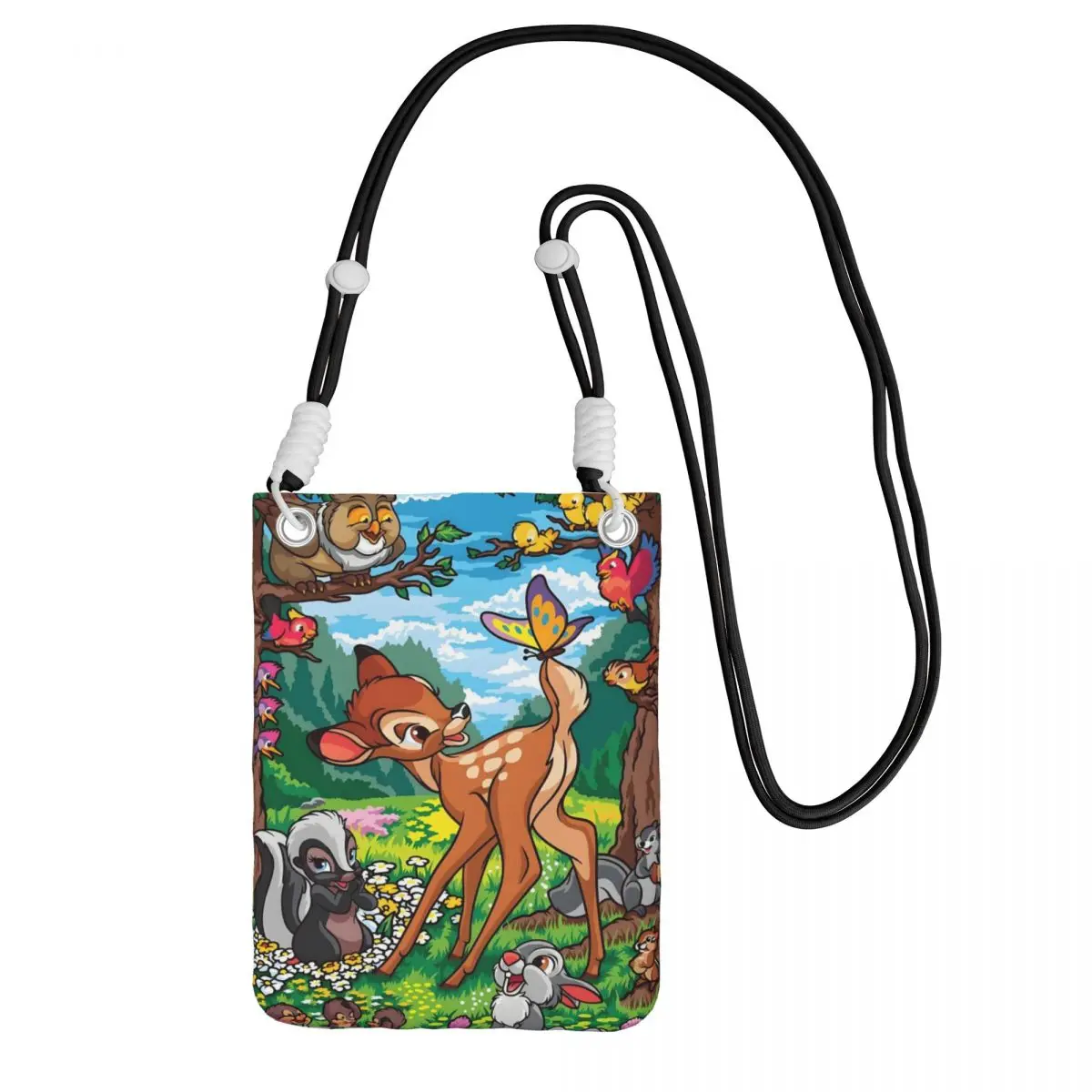 

Custom Bambi Carry A Mobile Phone Bag Diagonally Women Men Casual Cute Deer Mobile Phone Bag Travel Cycling Phone Money Pouch