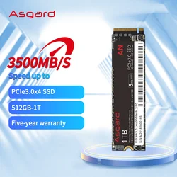 Asgard PCIe3.0 X4 SSD M.2 NVMe 512GB 1T AN3.0 series 3000 МБ/с. внутренний жесткий диск m2 2280 для ноутбука и настольного компьютера