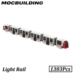 1303Pcs Light Rail City Traffic Vehcile MOC Building Blocks Brick Toys Construction Gift Display Christmas Present