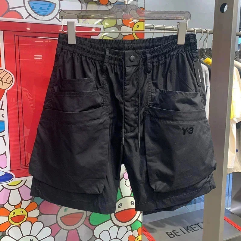 Pantalones cortos transpirables para hombre, ropa de calle masculina de estilo coreano, color negro, ideal para el Día de San Valentín, verano, 2024