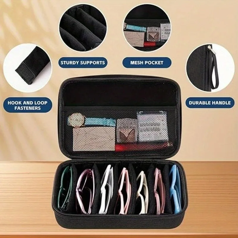 EVA large-capacity portable travel glasses storage bag, portable travel shockproof accessory storage box