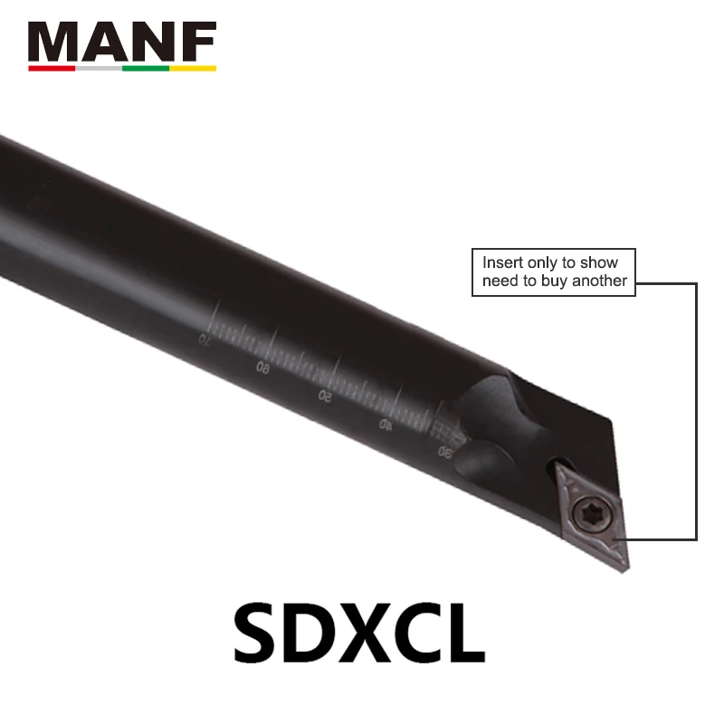 MANF CNC turning tool holder 20mm S12M-SDXCR07 Cutter Bar Screw Steel Lathe Clamping Locked Processing interning turning tool