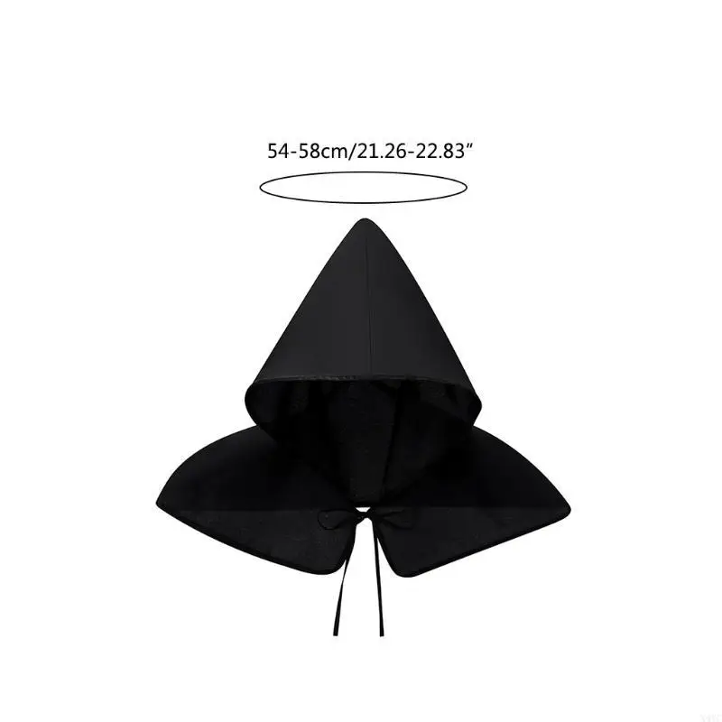 X4YC Medieval Short Cloak Halloween Shawl Shawl Hat Unisex Cape Gothic trajes cosplay Props elegantes