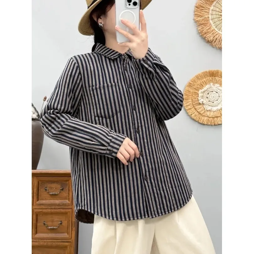 

Теплая хлопковая женская осенне-зимняя полосатая длинная термобелье Sve Jaet больших размеров, женская модная одежда для поездок на работу