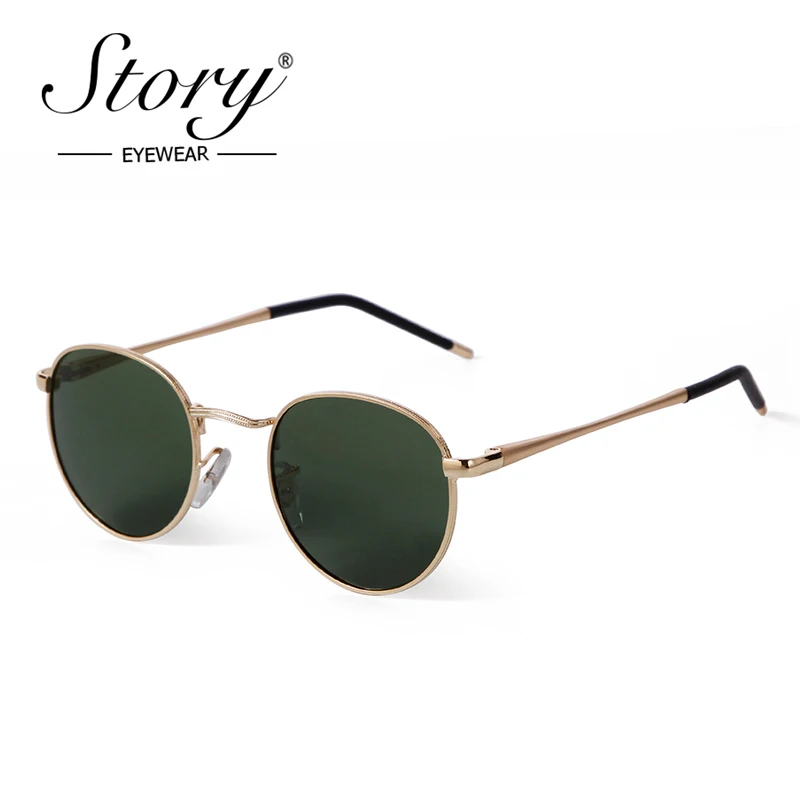 

STORY Retro Classic Small Metal Round Sunglasses Men Women Fashion Spring Hinge Polarized Sun Glasses Gafas De Sol Hombre SZ1659