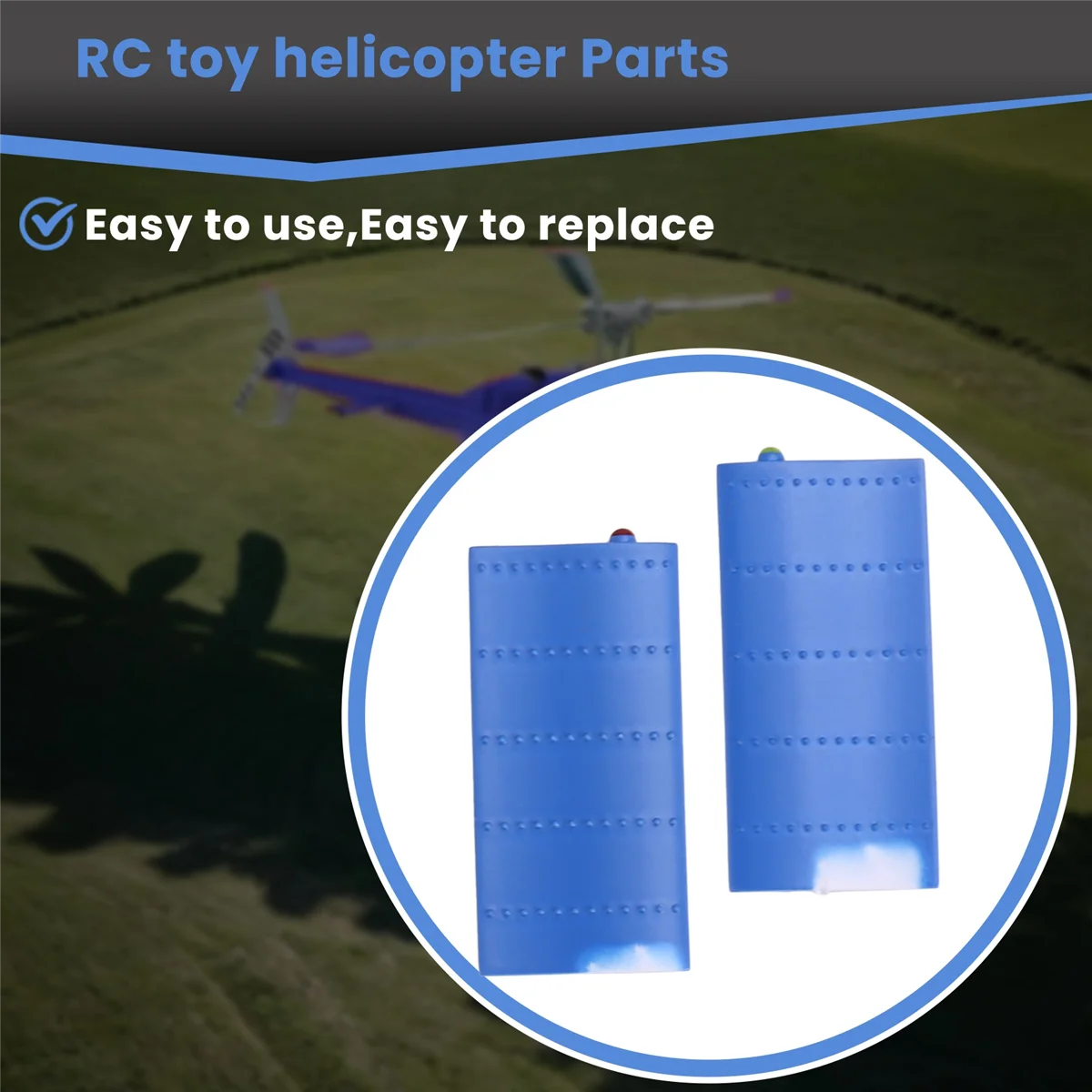 RIRI 1 คู่ RC ของเล่นเฮลิคอปเตอร์อัพเกรด C138 ชุดปีกด้านข้างสําหรับ RC ERA C138 Bell 206 1:33 RC ของเล่นเฮลิคอปเตอร์สีฟ้า