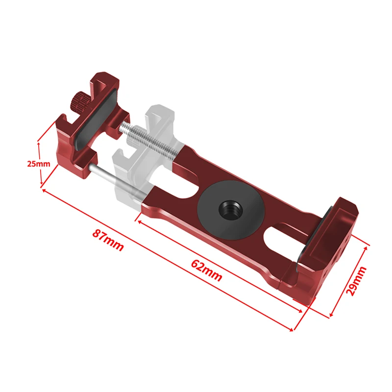 U Clip Telefonständer Power Bank Halter Ausziehbare 62-87mm Klemme Kaltschuhhalterung 1/4" ARRI für iPhone Kamerakäfig Stativhalterung – Detail 18