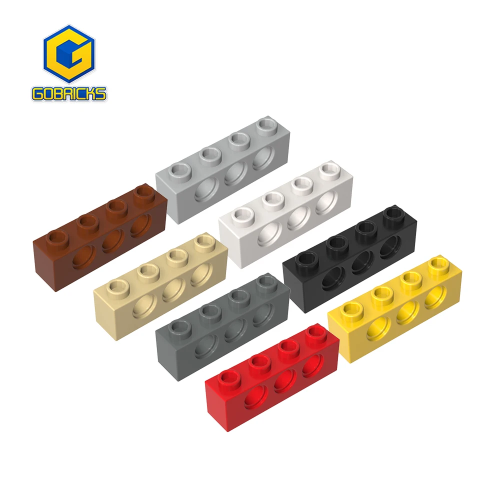

Gobricks 50PCS 3701 Buliding Block DIY Bricks Technic Brick 1 x 4 Parts 3 Holes Palisade Educational Tech Construction Toys