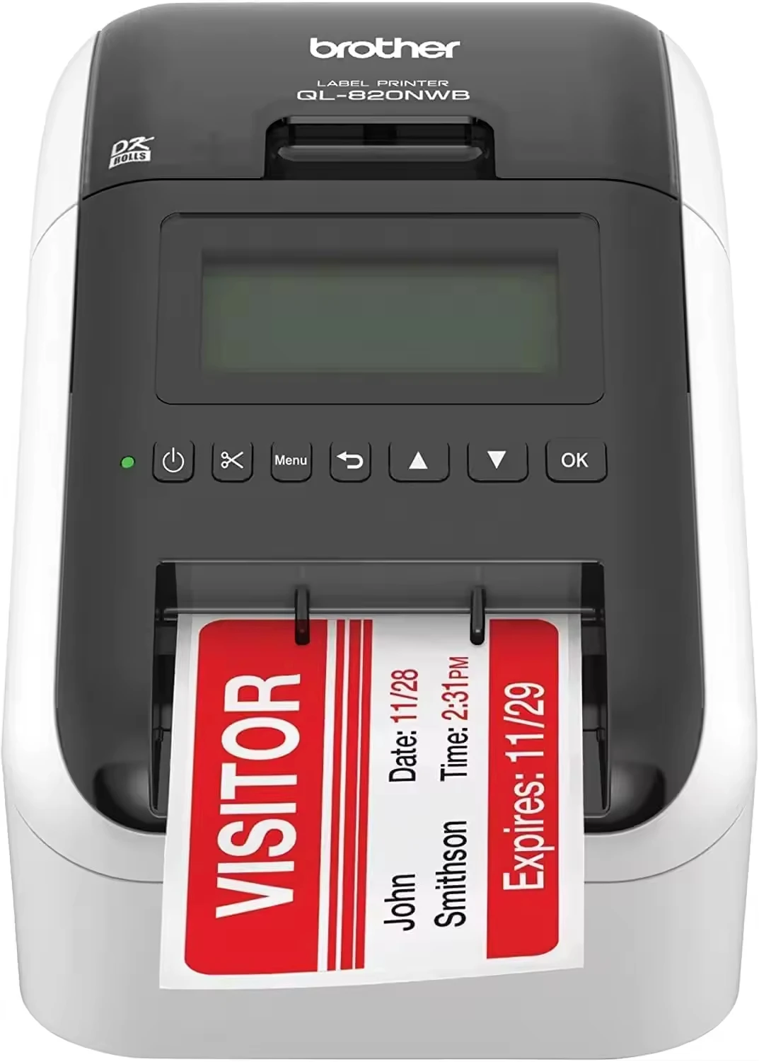 Brother QL-820NWB High-Speed Wireless Network Label Printer Red and Black Dual Color Printing Office/Warehousing