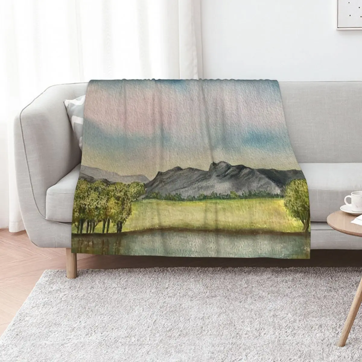 Langdale Pikes in the lake district Throw Blanket Plaid Thins Flannels heavy to sleep Polar For Baby Blankets