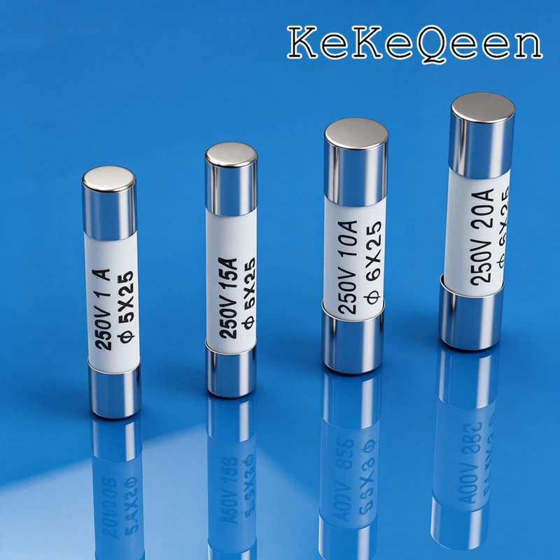 5*25mm 6*25mm 250V Ceramic Tube Fuse 0.5A 1A 2A 3A 5A 6A 7A 8A 10A 15A 20A 25A 30A 250V RO55 RO57 5x25/6x25mm Fuses BS1362