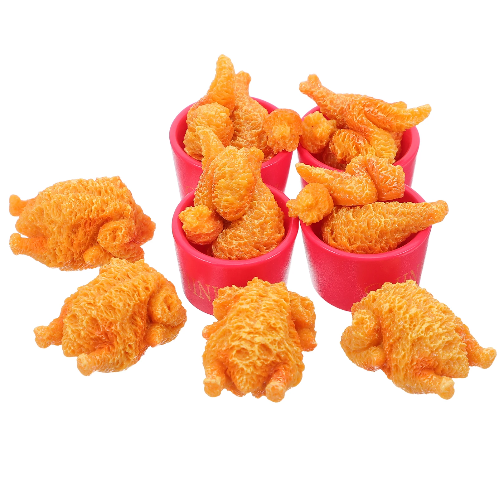 

1 Set Realistic Simulated Chicken Drumsticks Wings Artificial Food For Kids Play Decor Wear-Resistant Faux Chicken