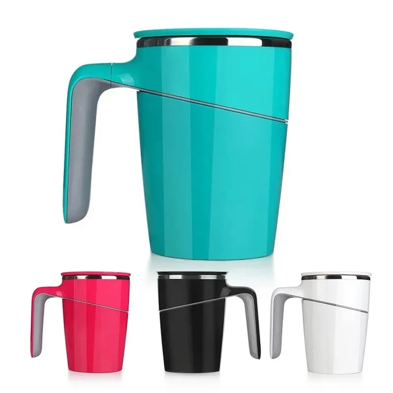 

Not Pouring Cup 470ML Fiu Elegant Cups Stainless Double Safe Splash Proof Leakproof Innovative Magic Nonslip Sucker Pouring Cup