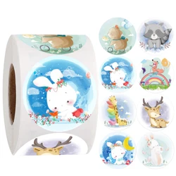 100-500pcs New Round Cartoon Toys Animal stickers for kids Teacher Reward Encourage Sticker Office Stationery for children 1inch