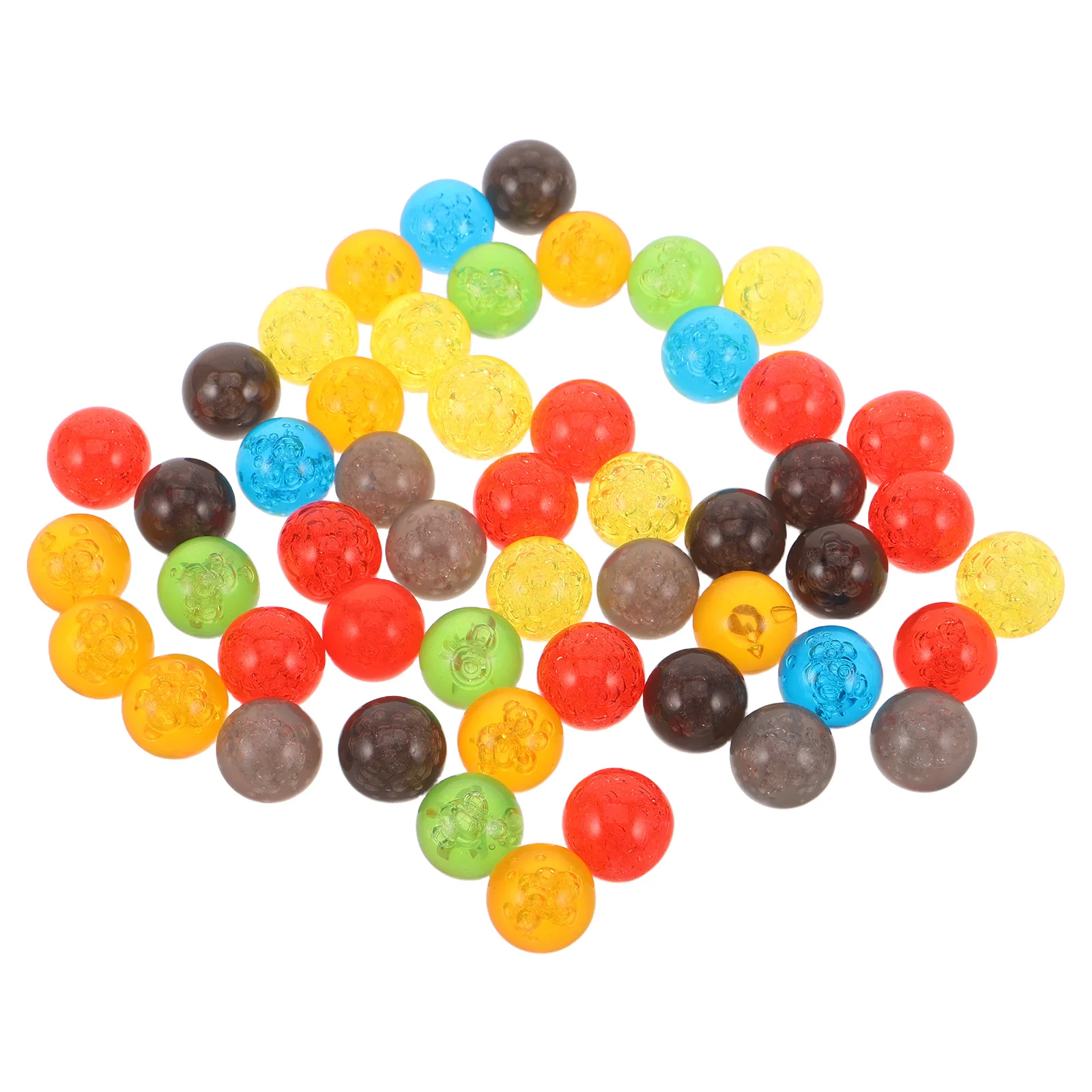 50個入り 子供用カラフルビー玉 15mm アクリル製バブルビー玉 キッズ算数教材ゲームセット 小さな装飾品 大量