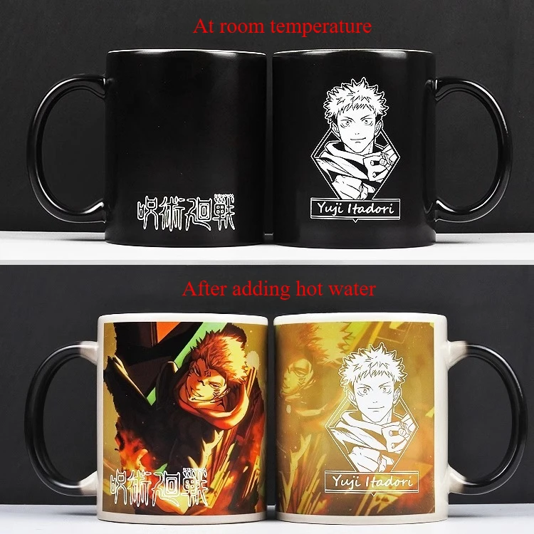Jujutsu Kaisen taza de agua que cambia de Color Gojo Satoru Geto Suguru periféricos de animé lindo dibujos animados originalidad modelado taza de cerámica