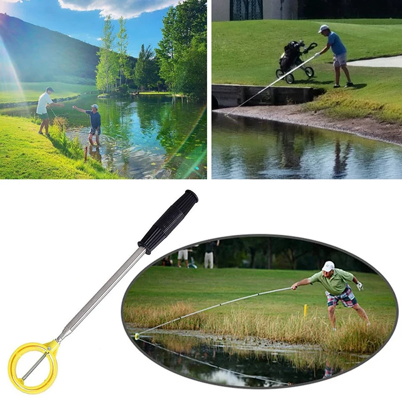 

Telescopic Golf Ball Pick Up Tool Retriever Catcher Automatic Locking Scoop Picker Golf Training Aids