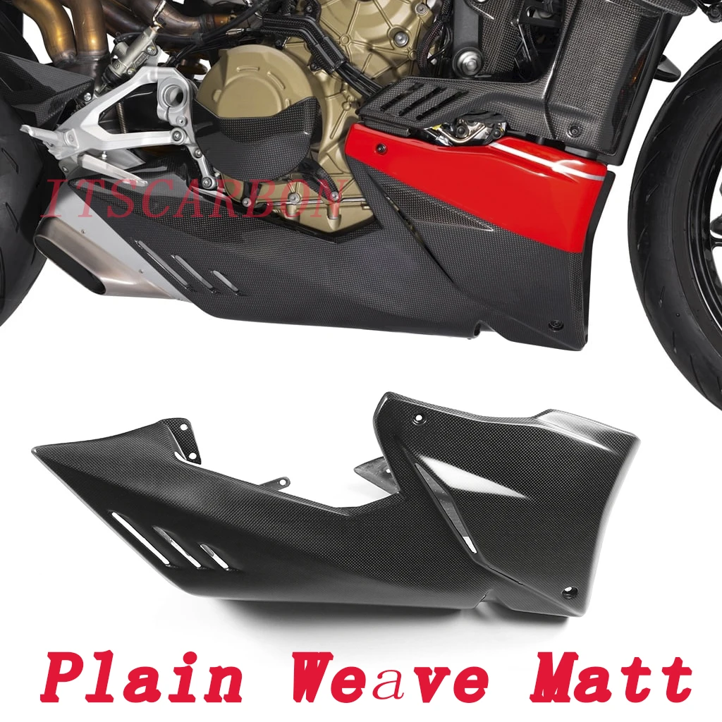 2024 For Ducati Streetfighter V4 V4S V4R 2021 2022 2023 Motorcycle Pure Carbon Fiber Longer Race Belly Pan Cover Faring Kits