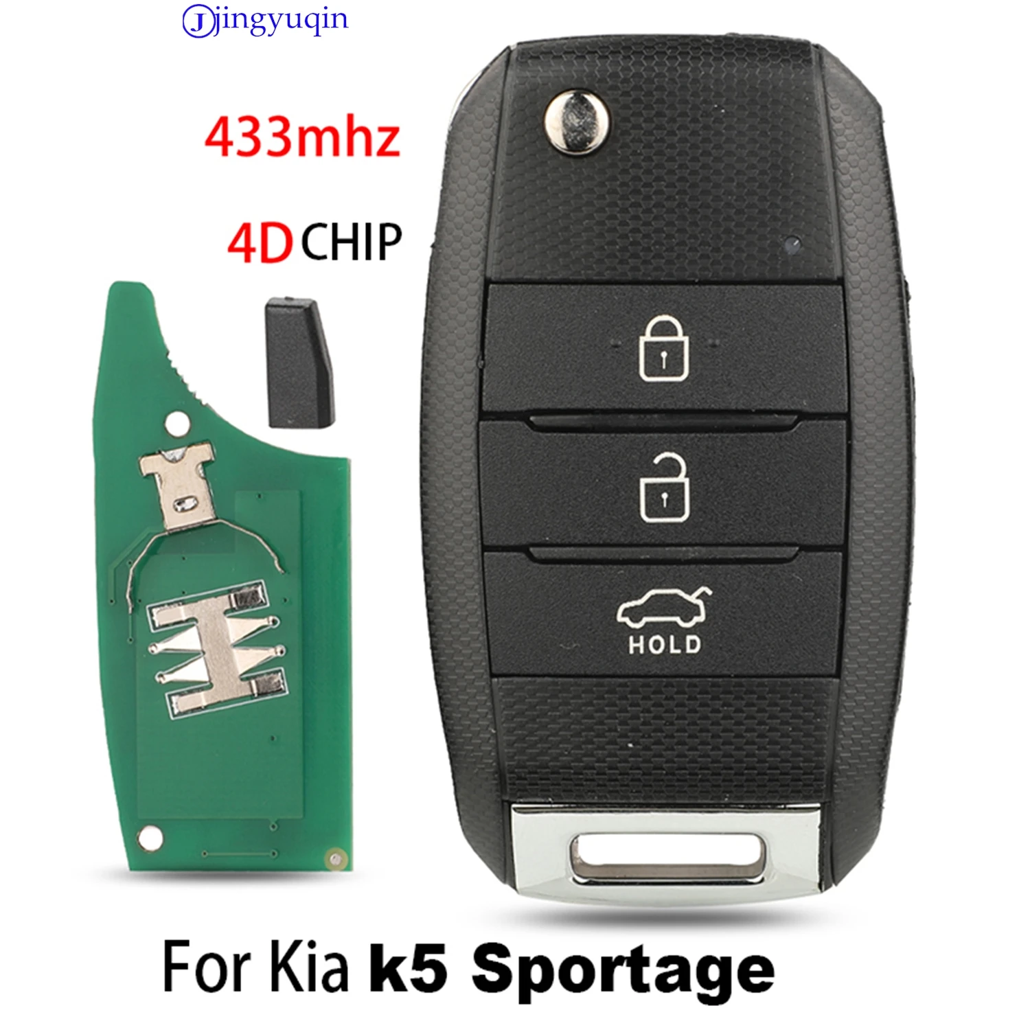 

Jingyuqin дистанционное управление корпусом автомобильного ключа для Kia K5 Sportage с чипом, полный ключ, складной 433 МГц с 4DChip