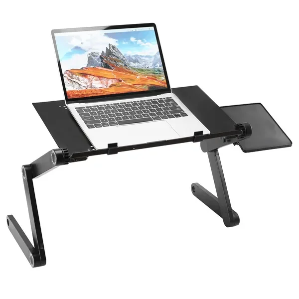 

Foldable Laptop Table Bed Desk Alloy Breakfast Tray w/ Mouse Board for Home Office Travel