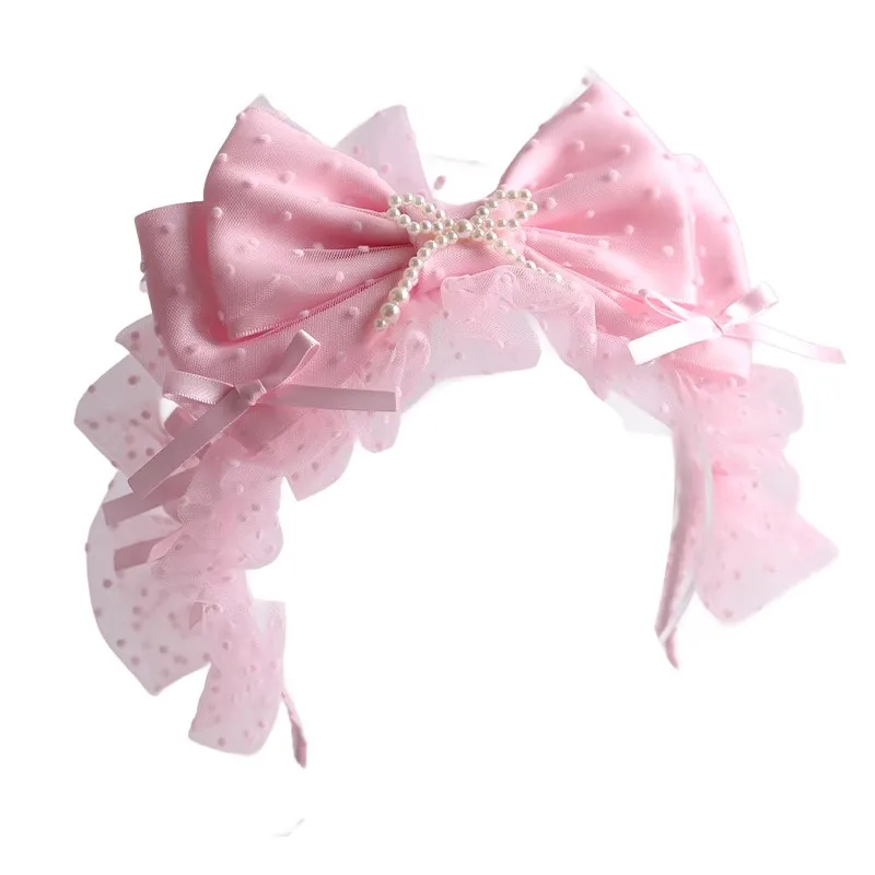 Japanese Original Lolita Harajuku Hairband Pink Lover Doll Handmade Hat Cute Lace Hand sleeve Sweet Girl Necklace Gift