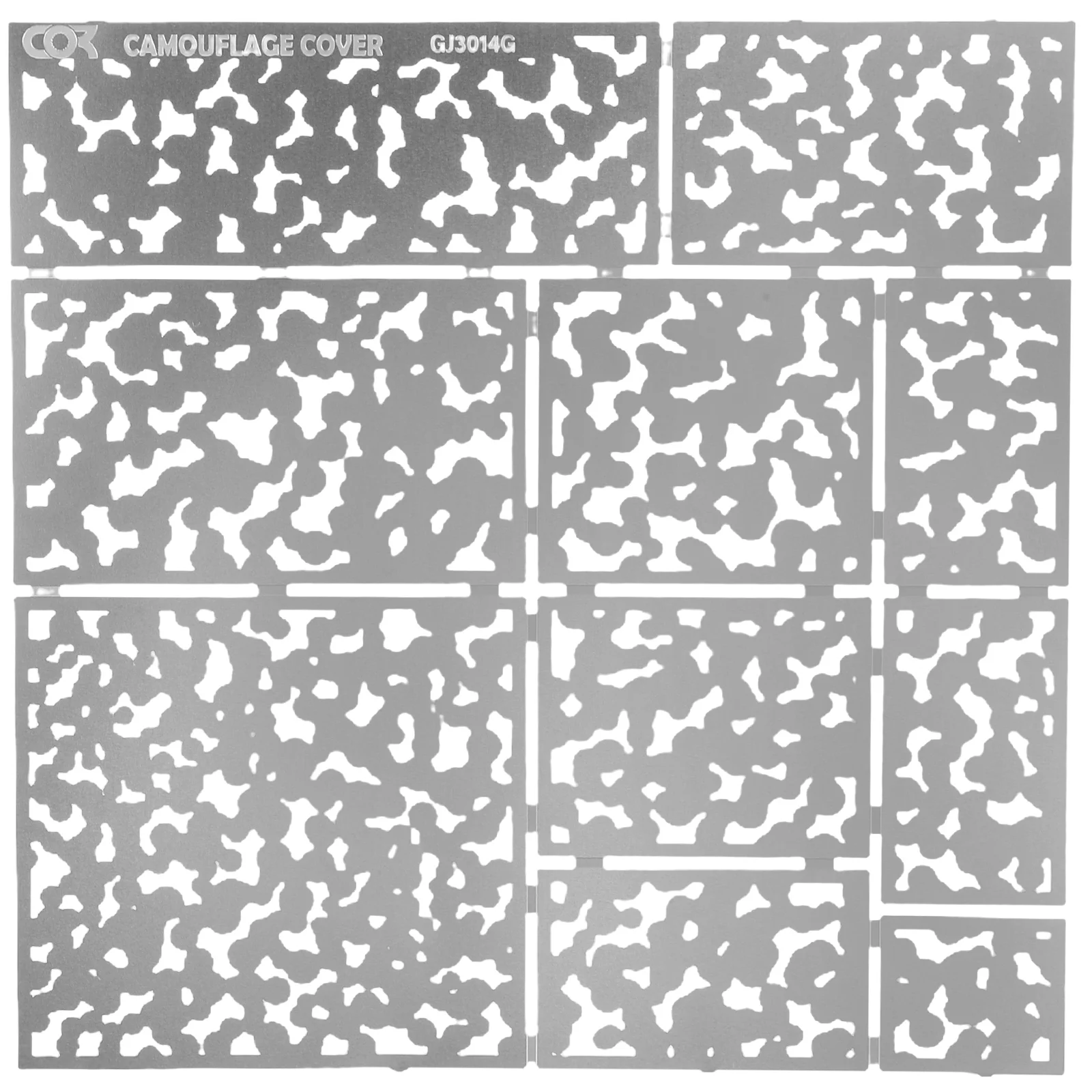 Camo Painting Stencils Spray Camouflage Board for Crafts Silver Reusable Spraying Templates