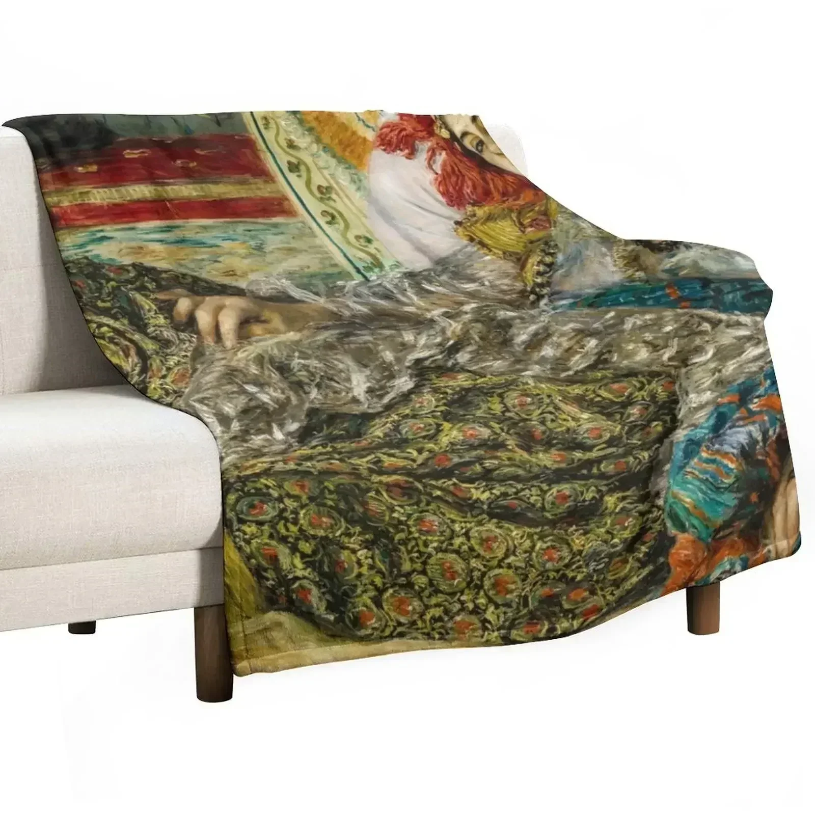 

Auguste Renoir - Odalisque Throw Blanket Lightweight Warm Blanket for Travel Camping