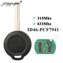 jingyuqin 2Buttons Remote Car Key Fob for Mitsubishi Colt 2002-2012 Cabriolet 2006-2008 Smart 454 ID46 MN901621 315/433MHz HU56
