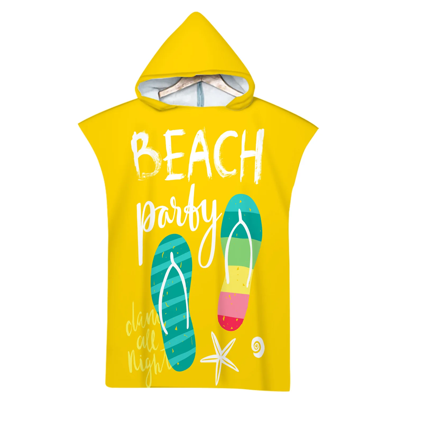 Customizable Summer Fruit Microfiber Quick Dry Hooded Beach Towel Adult Kids Swim Changing Bathrobe Surf Wearing Cloak Poncho