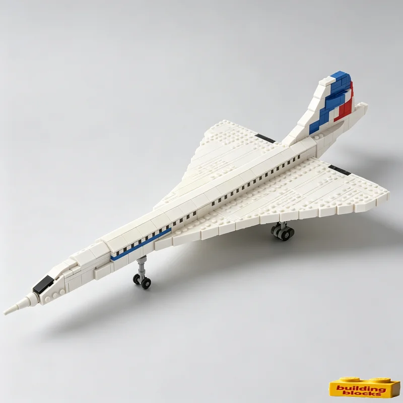 NEW 789PCS Concorde Supersonic Aircraft MOC Model Custom DIY Creative Assembly Educational Hobby Collection Toy Birthday Gifts