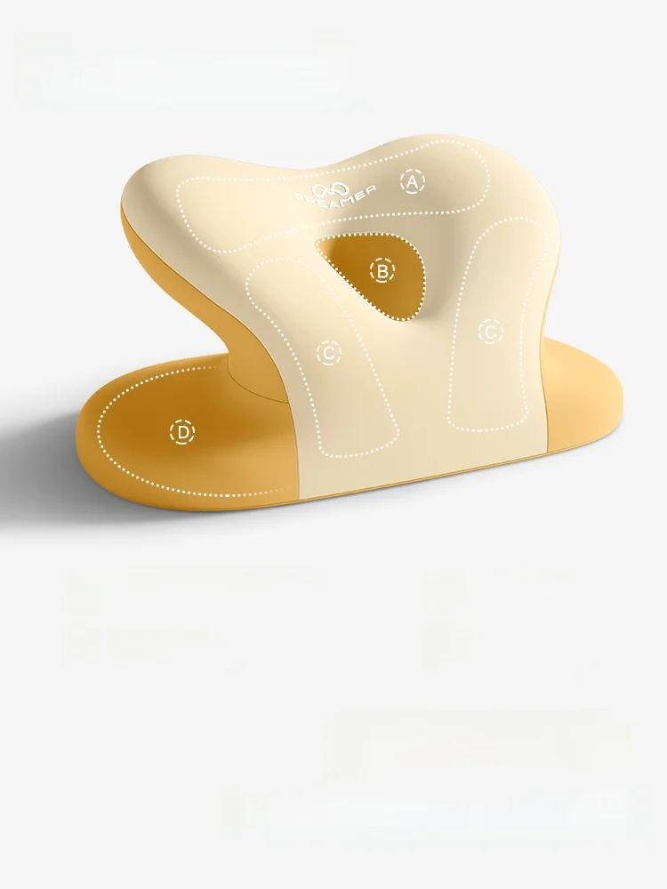 Zhimengren Children's Sleep Pillow School Naptime Essential Student Pillow Memory Foam Neck Support Unique Shape Pure Color