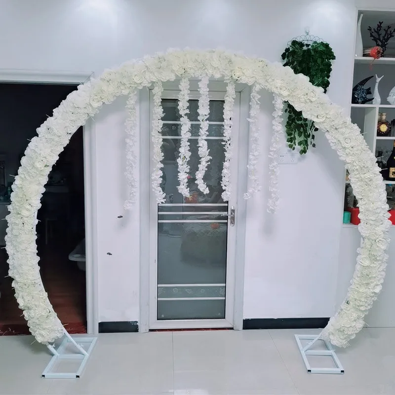 White Wedding Party Centerpieces Decoration Arch Sets Artificial Flower With Metal Frame for Event Baby Shower Festive Suppliles