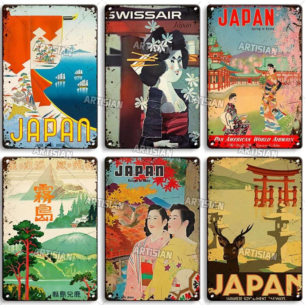 ARTISIAN Japan Metal Plaque Vintage Metal Poster Travel Decorative Plate Home Man Cave Garage Wall Decor Signs Metal Tin Sign