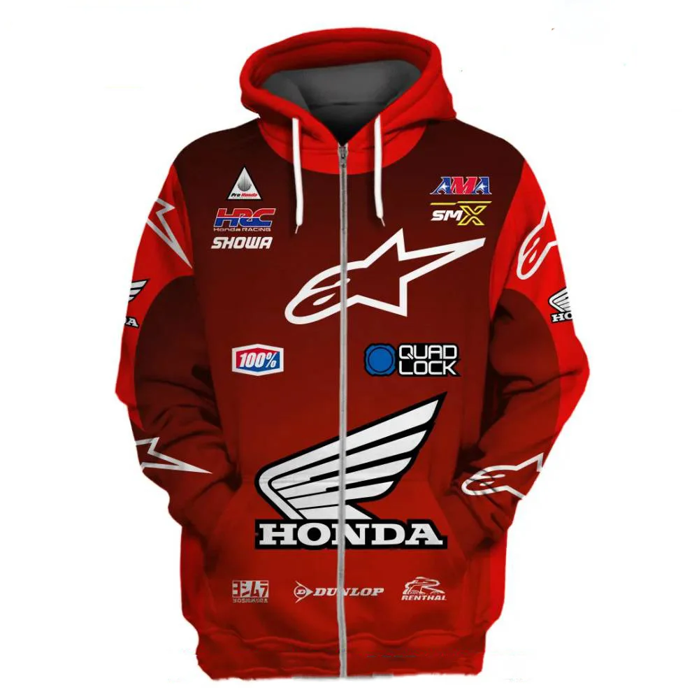 هوندا على الطرق الوعرة فريق هنتر لورانس 2026 الموسم سستة هوديس وملابس رياضية للرجال والنساء هوديس المتضخم عادية #1