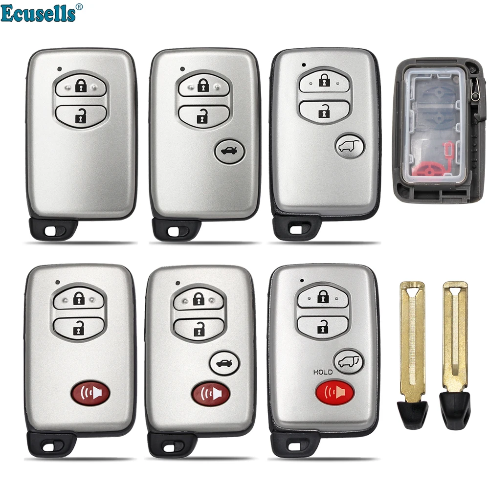 Ecusells 2/3/4 Button Smart Remote Key Shell Case Fob for Toyota Corolla Camry Avalon Prius RAV4 Highlander 4Runner Land Cruiser