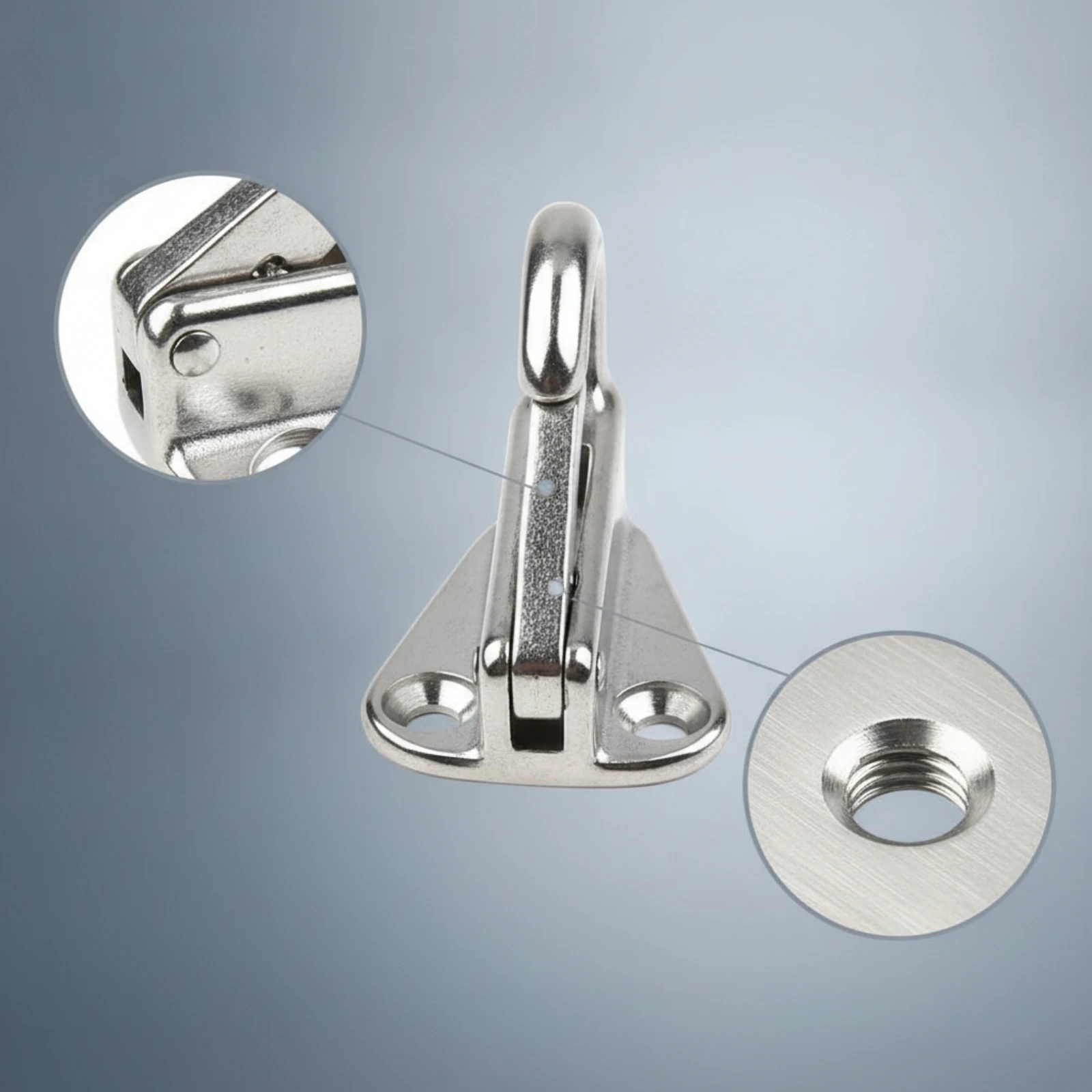Hook with Mounting Base Stainless Steel Spring Hook Hardware Easy to Install Indoor and Outdoor for Boat, Workshop