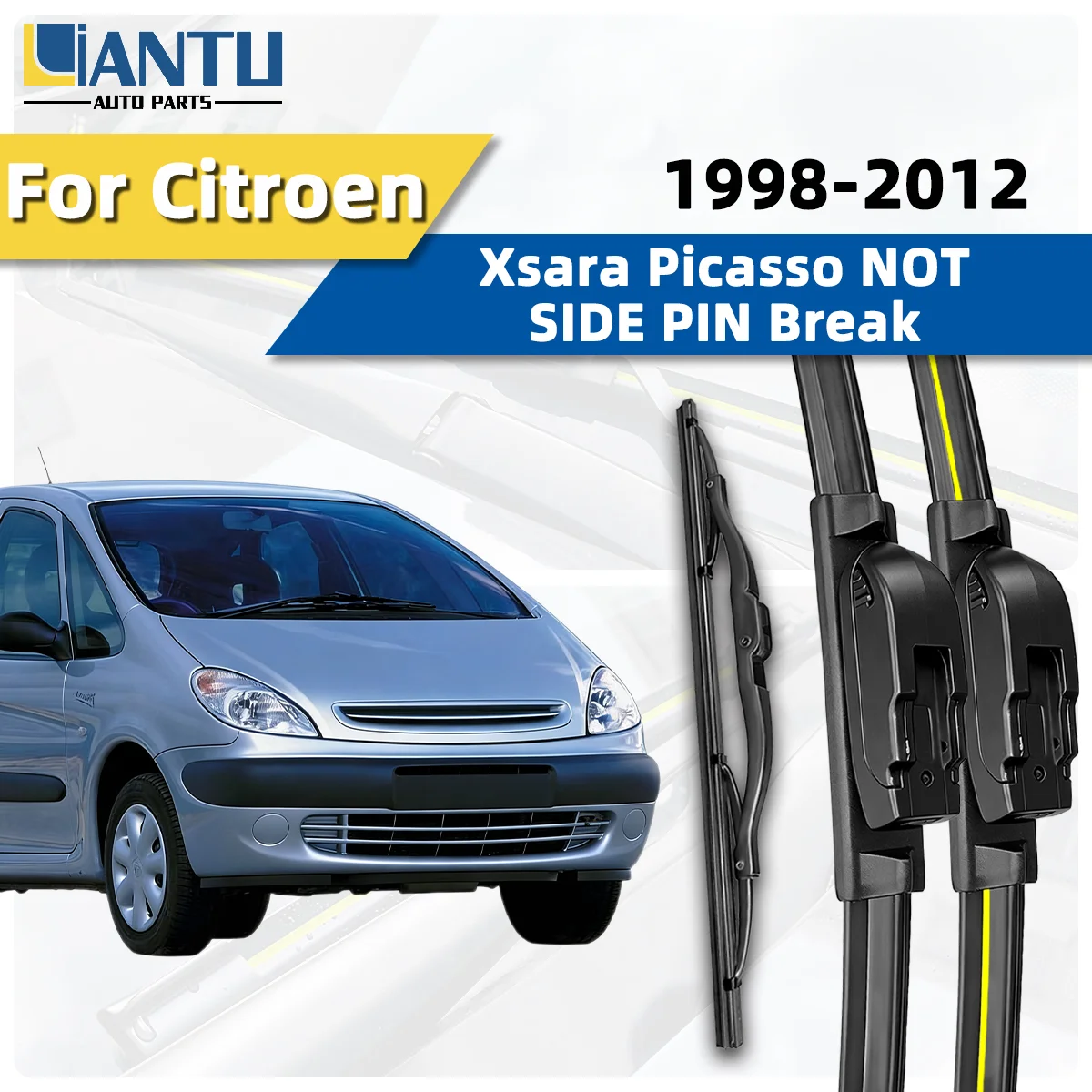 

3PCS Front And Rear Wiper Kit Fit For Citroen Xsara Picasso NOT SIDE PIN Break 1998-2012 Windshield Silent Wiper Car Accessories