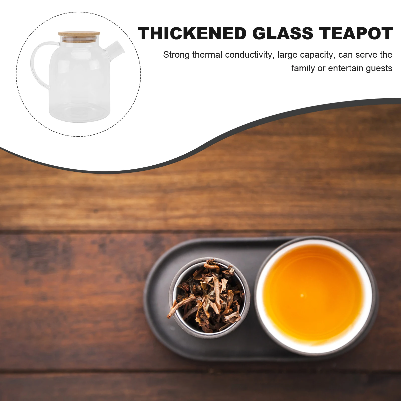 

1Pcs Cooling Water Pitcher Heat Resistant Glass Kettle Large Capacity Transparent Tea Pot Practical for Juice Beer Iced Tea Home